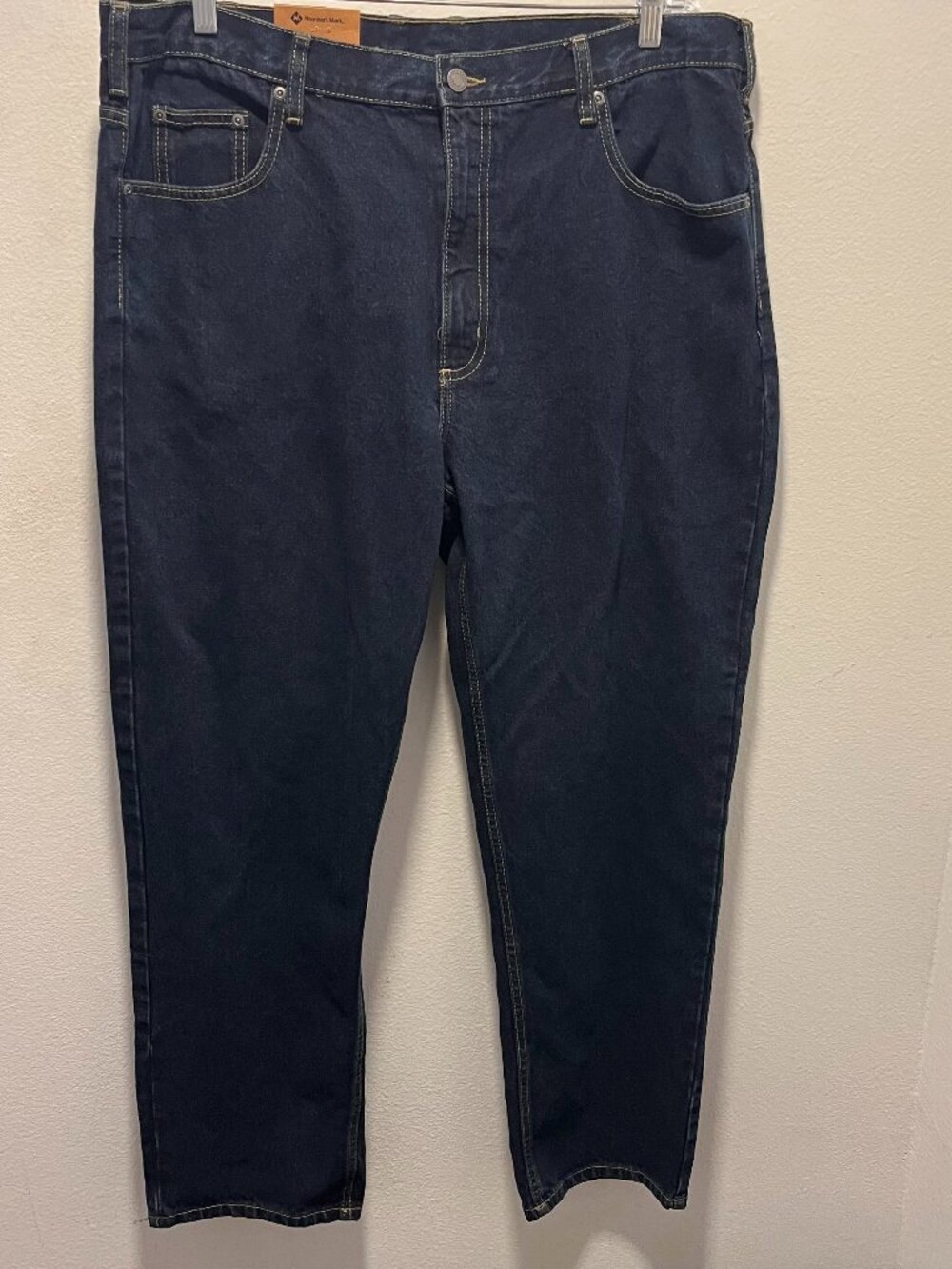 Members Mark Jeans Men's 40 X 33 Blue Denim Relaxed Fit Dark Wash Cotton NEW